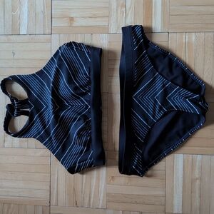 Athleta 2 piece black and white bikini